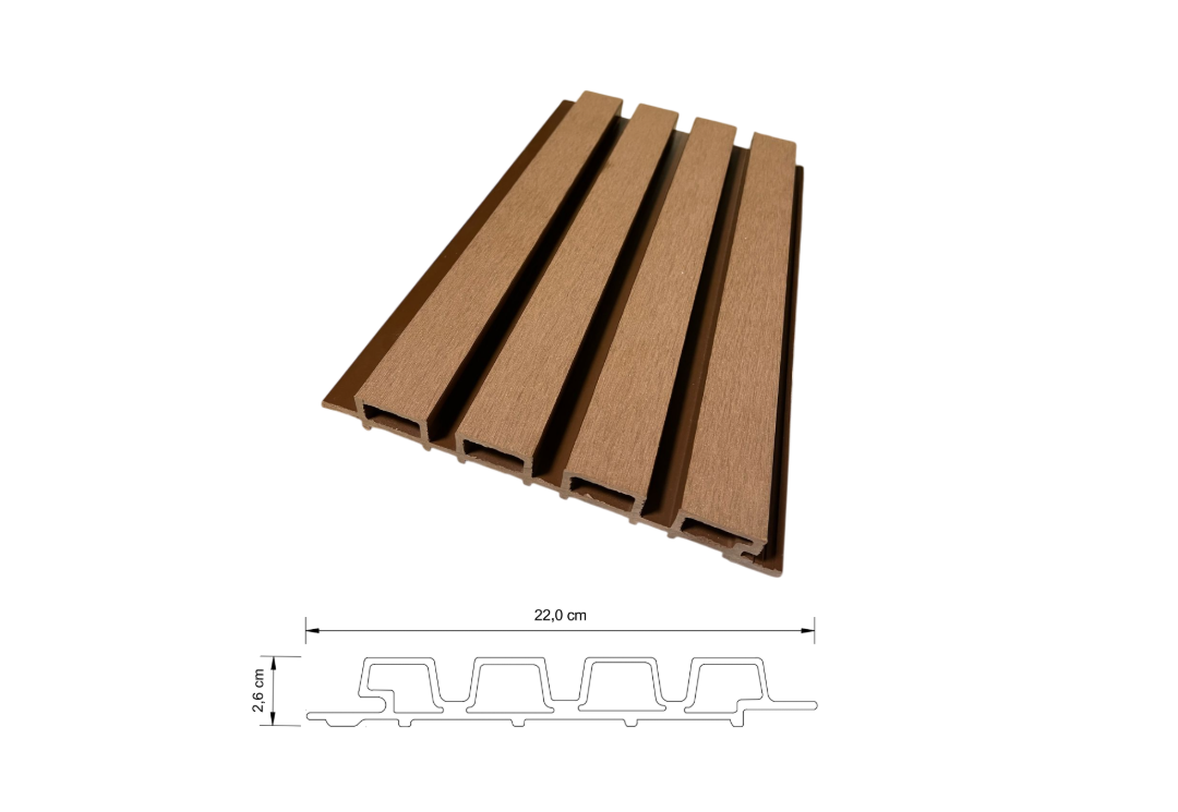 Panel WPC Exterior 4 Pastillas Cepillado
