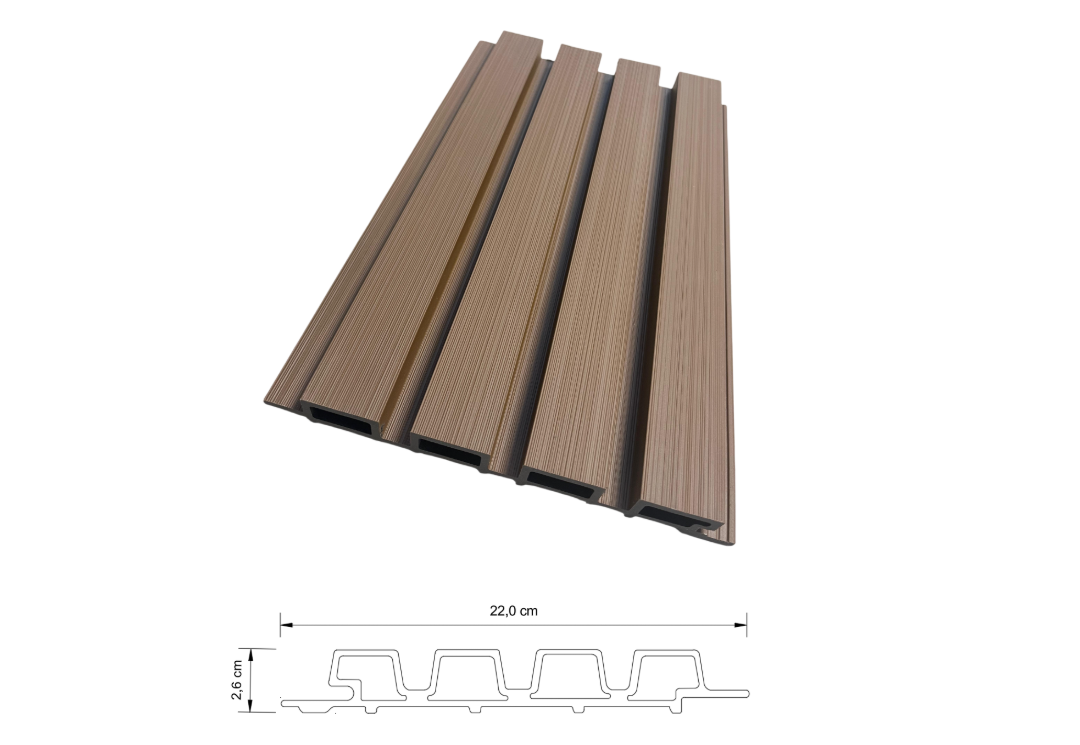 Panel WPC Exterior Coextruído 4 Pastillas